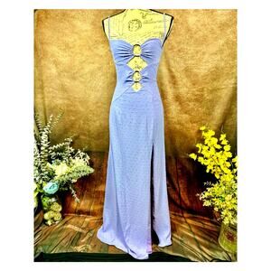 Rumer Gypsy Flocked Cut Outs Maxi Dress  - Lilac - size XS